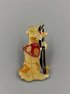 $8.50 • Buy VINTAGE Disney Donald Duck Ski Ready Lapel Hat Pin