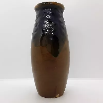 Herman Kahler HAK Danish Keramik Mulberry Glaze Redware Vase Signed 8  Vintage • $150
