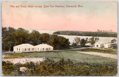 Postcard Glenwood MN Pike And Trout Hatch Houses State Fish Hatchery UDB MN05 • $9.99