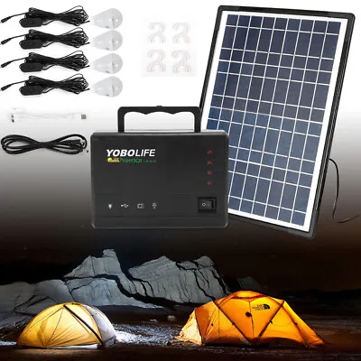 AC 110-220V Portable Station Solar Panel Power Inverter Electric Generator+Light • $57