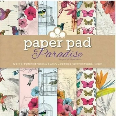 Paradise 8  X 8  Paper Pad - 30 Sheets 5 Designs - Craftwork Cards • £6.79