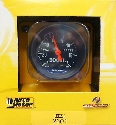 Auto Meter 2601 Z-Series Vacuum 30  Boost 20 PSI  Mechanical Gauge 2 1/16 • $85