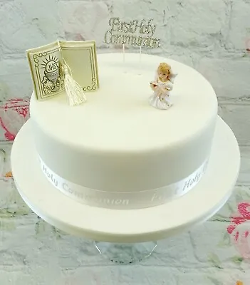 1st First Holy Communion Girl Or Boy Bible Cross Ribbon Cake Topper Ornaments  • £14.99