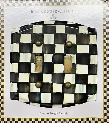Mackenzie Childs Courtly Check Single Toggle Light Switch Plate NEW In Package • $29