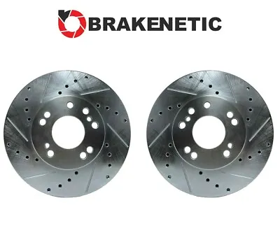 $195 • Buy FRONT BRAKENETIC Sport Drill Slot Brake Rotors 30mm Z32 300ZX Conversion 4/5LUG