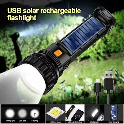 Super Bright LED FLASHLIGHT Torch Tactical USB Rechargeable & Battery 10000000LM • $8.95