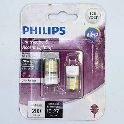Philips Set Of Two (2) G8 Bi-Pin LED 2.2W Light Bulbs 20W Replacement  • $6.95