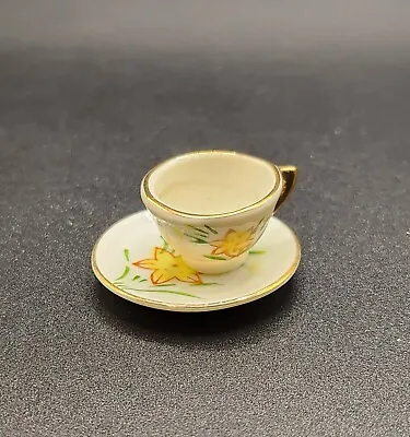 Vintage Small Mini Teacup And Saucer Made In Japan Floral Yellow Flower 1.25  • $12.97