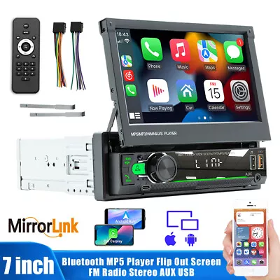 7  Radio Car Stereo Touch Screen 1Din MP5 Player For  Carplay Android Auto • $113.15