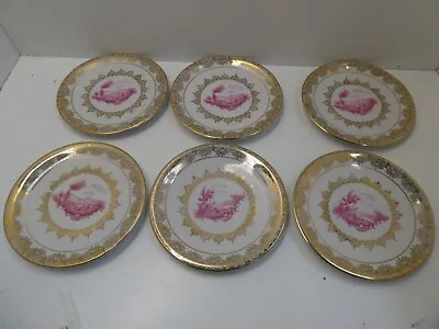 Bareuther Wilhelmina German Porcelain Vintage Bavaria Set 6 Plates Fishing • $69