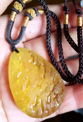 Libyan Desert Glass Meteorite Tektite Impact Specimen Pendant / Necklace -30.24g • $1.25