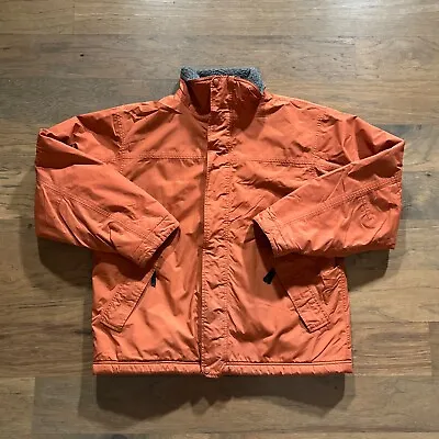 Vintage LL Bean Jacket Mens Large Orange Fleece Line Full Zip Softshell Snow Ski • $32.99