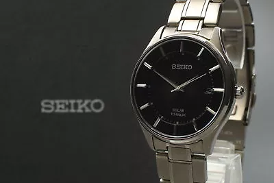 [MINT] Seiko Titanium V157-0BX0 SBPX103 Black Solar Men's Wrist Warch From JAPAN • $139.99