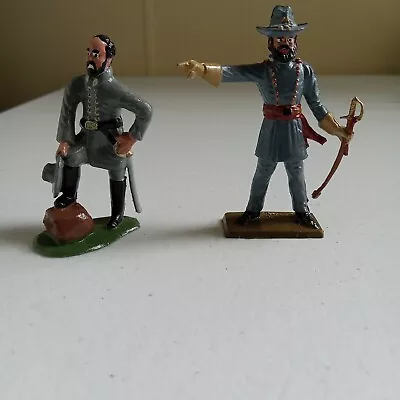 Civil War General Hand Painted Miniature Toy Soldier Officer Lot Of 2 • $30