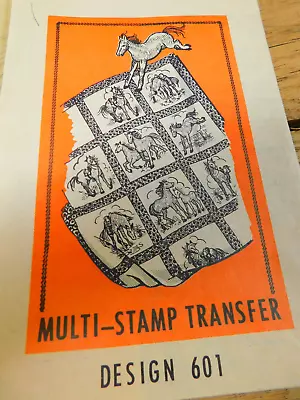 Vintage LAURA WHEELER Transfer Design Pattern 601 HORSE QUILT Mail Order Orig • $7.95