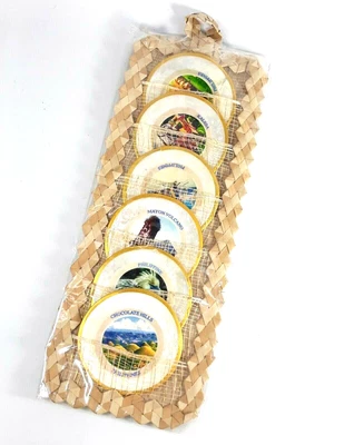 $24.97 • Buy Philippines Asia Travel Souvenir Drink Shell Coasters Wall Mounted Straw Display