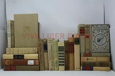 Lot 5 Of Cream/Brown/Beige/White/Gray Old Vintage Rare Hardcover Random Books • $25.95