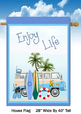 Enjoy Life Surf Boards VW Bus     House Flag Quality Double Sided  28x40 • $10