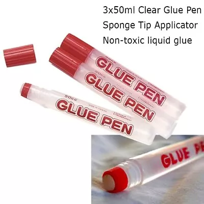 £3.29 • Buy 3 Water Based Glue Pens Safe Stick Sponge Kids Craft Art Non Toxic Clear Paper