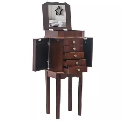 Jewelry Cabinet Armoire Storage Chest Stand Organizer Wood Box Free Standing New • $89.99