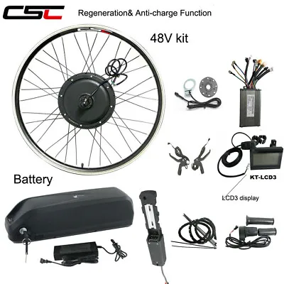 E Bike Conversion Kit 48V 20 26in 27.5  29 Electric Wheel Motor Kit With Battery • $293.64