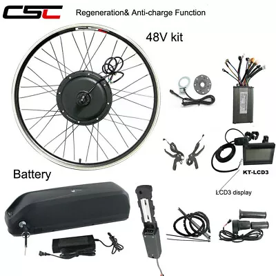 Electric Bike Conversion Kit 20inch Rear 26 700C 1oooW 15ooW With Battery 48V • $293.64