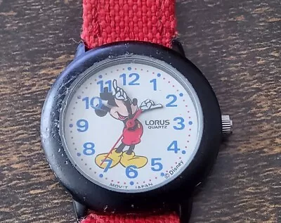 Vintage Lorus Mickey Mouse Womens Watch Y121-X080 Water Resistant • £10