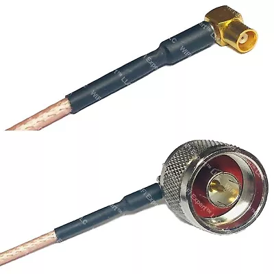 RG316 MCX FEMALE ANGLE To N MALE ANGLE RF Cable Rapid-SHIP LOT • $7.99