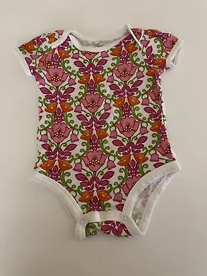 Vera Bradley Baby Girls Romper 6-9 Months Pink Lilli Belle Ruffled Seat Bodysuit • $12.50