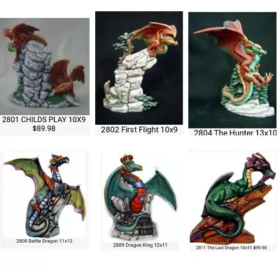 6 Different Dragons 4 U 2 Pick From Unpainted Or Painted Ceramic Bisque  • $82