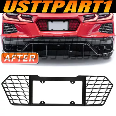 Black Auminum Alloy Rear License Plate Filler Frame For Corvette C8 2020-2023 • $139.99