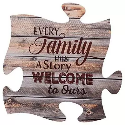 P. Graham Dunn Every Family Has A Story 12 X 12 Inch Wood Puzzle Piece Wall Sign • $32.59