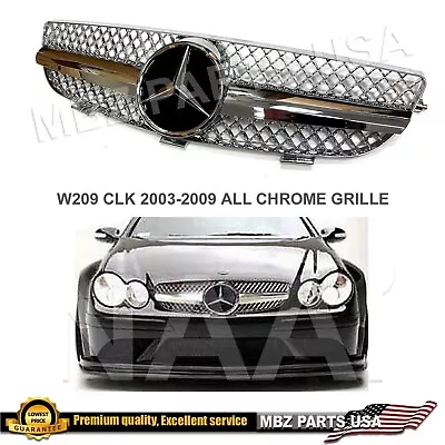 W209 03-09 CLK All-Chrome Grille AMG Style Emblem CLK320 CLK55 CLK500 CLK • $149