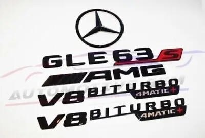 GLE63S SUV AMG V8 BITURBO 4MATIC+ Rear Star Emblem Glossy Black Combo For Merced • $39.99