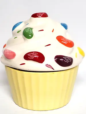 £6.62 • Buy Jelly Belly Jelly Beans Ceramic Cupcake Trinket Holder With Lid Candy Jar 5 