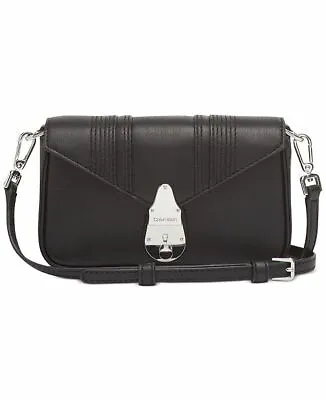 $142.88 • Buy CALVIN KLEIN Locked Linear Quilted Crossbody Bag BLACK LEATHER, NWT, $268