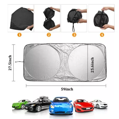 Foldable Car Front Rear Window Windshield Sun Shade Shield Cover Visor UV Block • $7.59