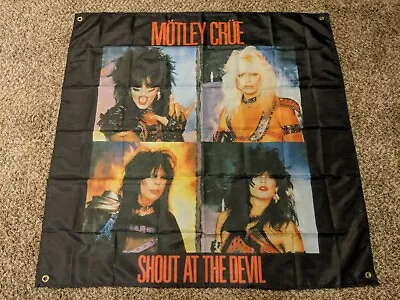 MOTLEY CRUE Shout At The Devil BANNER HUGE 4'X4' Ft Fabric Poster Tapestry Flag  • $17.99