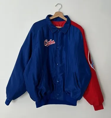 Vintage 80’s Chicago Cubs Diamond Collection By Starter Jacket USA MLB Blue XL • $100