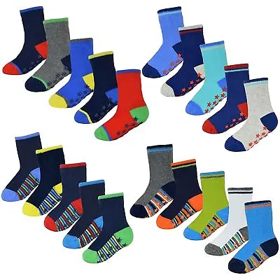 Sock Snob - 10 Pair Pack Non Slip Cotton Baby Boy Socks With Grippers • $16.16