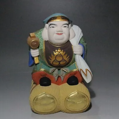 [Y] Japanese Buddhist Art Wood Statue Shichifukujin  DAIKOKUTEN  Hand-carved NR • £42.55