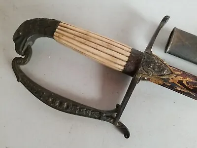 Pre-Civil War Militia Infantry Officers Sword Saber W/Brass Scabbard • $399