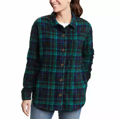 Eddie Bauer Women's Button-Up Shirt Microfleece Soft Hand Feel Anti Pill Fabric • $21.99