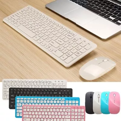 £17.99 • Buy UK Ultra-thin 96 Keys Wireless Keyboard & Cordless Mouse Set For Laptop PC Mac