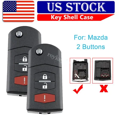 2 For 2006 2007 2008 2009 2010 2011 2012 Mazda 5 Remote Key Fob Uncut Shell Case • $13.89