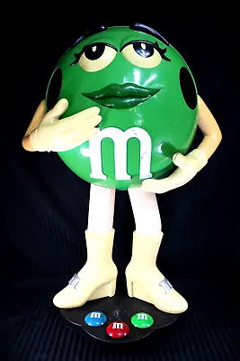 Green M&M Chocolate Store Candy Display Character W Wheels Vintage 1980's-90's • $195