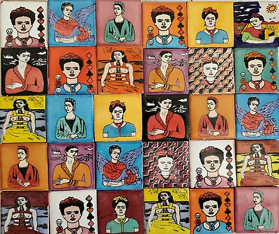100 MEXICAN TILES 2x2 CERAMIC POTTERY TALAVERA MEXICO Frida Mosaic • $49