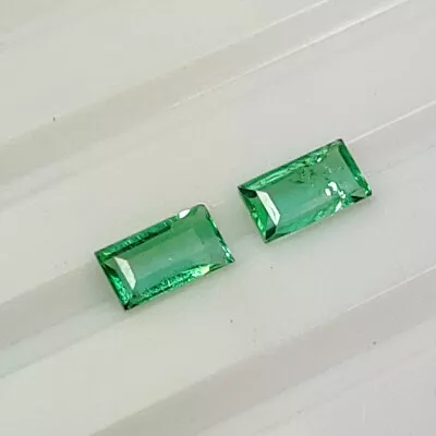 0.36 CT - Natural Zambian Emerald Octagon Pair Good Luster Green Gem - 5155 • $9.99