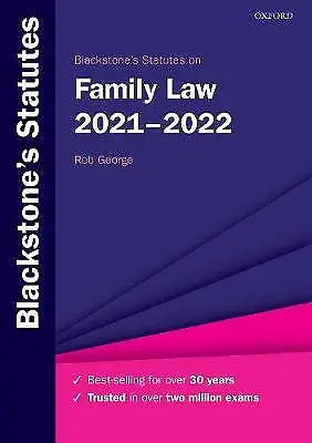 £12.99 • Buy Blackstone's Statutes On Family Law 2021-2022 By Rob George (P’back, 2021). G29