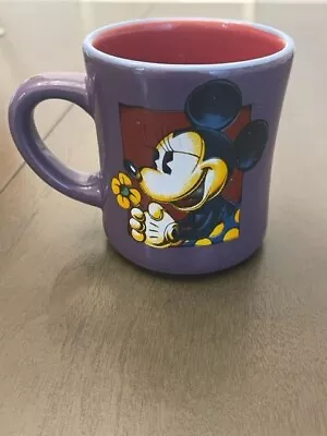 Minnie Mouse With Flower Purple Ceramic Coffee Mug Tea Cup Walt Disney World • $11.99
